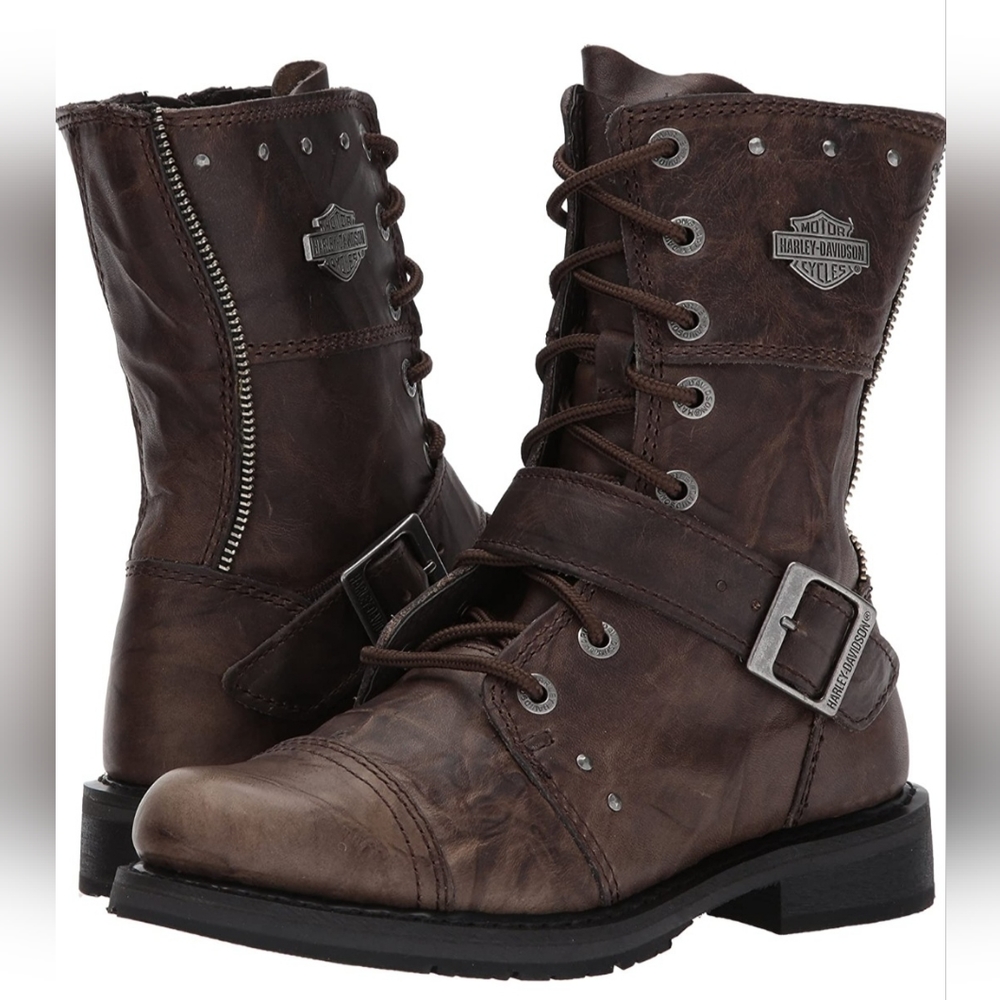 Harley-Davidson Monetta in Brown Distressed Size 8 Leather.   *new without box*